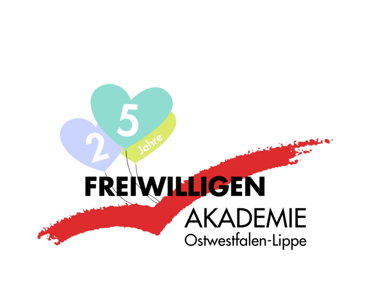 Jubiläumslogo: 25 Jahre AWO Freiwilligenakademie OWL