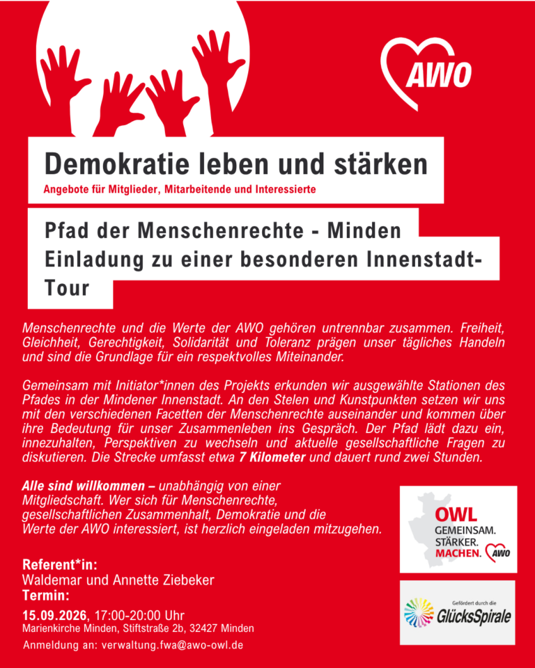 Aktion am Pfad der Menschenrechte zum Tag der Demokratie am 15.09.